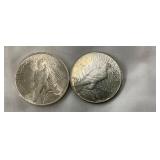 UNC 1923, 1926 PEACE SILVER DOLLARS