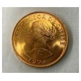 1974 .3 OZ GOLD CHILE 50 PESOS
