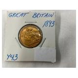 1893 .2355OZ GOLD GREAT BRITIAN
