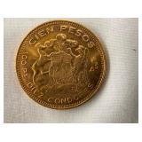 1949 .5866 GOLD 100 PESOS CHILE