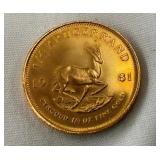 1981 1/4 OZ GOLD KRUGERRAND
