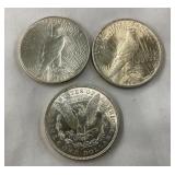 UNC 1922,1926 PEACE, 1921 MORGAN