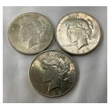 UNC 1923,25,26 PEACE SILVER DOLLARS