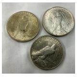 UNC 1923,25,26 PEACE SILVER DOLLARS