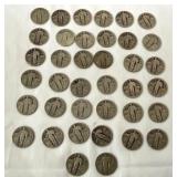 (38) STANDLING LIB. SILVER QUARTERS