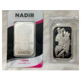 NADIR/SILVERTOWNE 1OZ SILVER BARS