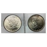 (2) UNC 1922 PEACE SILVER DOLLARS