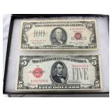 1966 $100 RED LABEL,1928B $5 BILL