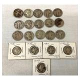 SILVER QUARTERS,MERCURY DIMES