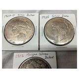 CLOSE UP VIEW PEACE SILVER DOLLAR
