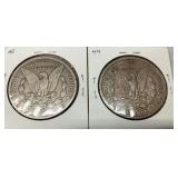 (2) 1900-O MORGAN SILVER DOLLARS
