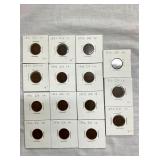 (15) INDIAN HEAD PENNIES