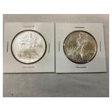 (2) 2008 AMERICAN SILVER EAGLE DOLLARS
