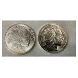 (2) 1OZ. BUFFALO ROUNDS .999 SILVER