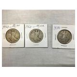 CLOSE UP VIEW WALKING LIBERTY HALVES