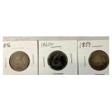 1857/1846/1860-O SEATED LIB. QUARTERS