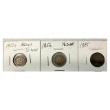 1853-O/1856 1/2 DIMES/1835 CAPPED BUST
