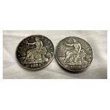 (2)1874 US TRADE DOLLARS-POSSIBLE COPIES