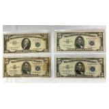 (3) 1953 $5/1953 $10 SILVER CERTIFICATES