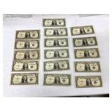 (10) 1935 $1/(6) 1957 $1 SILVER CERT.