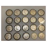 20 KENNEDY HALVES 40% SILVER