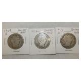 1908 S, 1912, 1915P BARBER HALVES