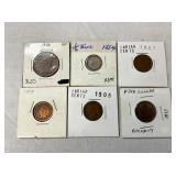 (6) INDIAN HEAD PENNIES