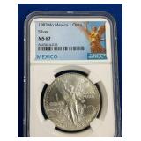 LOT 1301 1983 1 OZ SILVER MS67 LIBERTAD