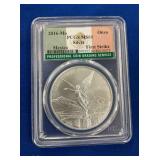 LOT 1336 2016 1 OZ MS69 SILVER LIBERTAD