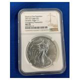 LOT 1342 2021W MS70 SILVER EAGLE