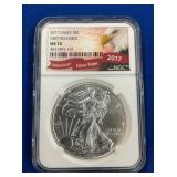 LOT 1350 2017 MS70 SILVER EAGLE