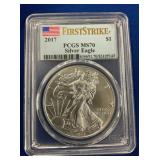 LOT 1352 2017 MS70 SILVER EAGLE