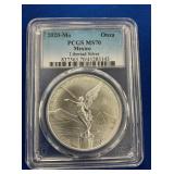 LOT 1361 2020 MS70 1 OZ SILVER LIBERTAD
