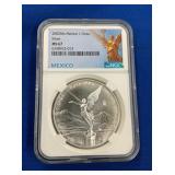 LOT 1365 2002 1 OZ MS67 SILVER LIBERTAD