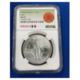 LOT 1366 1989 1 OZ MS65 SILVER LIBERTAD