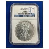 LOT 1367 2014 MS70 SILVER EAGLE