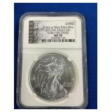 LOT 1368 2012W MS70 SILVER EAGLE