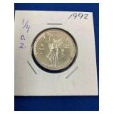 LOT 1376 1992 1/4 OZ SILVER LIBERTAD