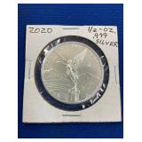LOT 1398 20201/2OZ SILVER LIBERTAD