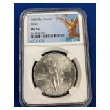 LOT 1413 1982 1 OZ MS66 SILVER LIBERTAD