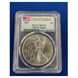 LOT 1424 2017 MS70 SILVER EAGLE
