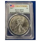LOT 1430 2017 MS70 SILVER EAGLE