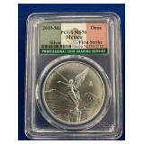 LOT 1438 2019 MS70 1 OZ SILVER LIBERTAD