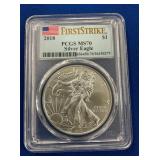 LOT 1443 2018 MS70 SILVER EAGLE