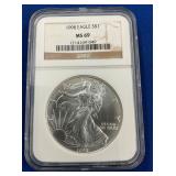 LOT 1446 1998 MS69 SILVER EAGLE