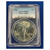 LOT 1449 1988 MS69 SILVER EAGLE