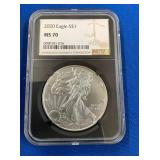 LOT 1450 2020 MS70 SILVER EAGLE