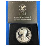 LOT 1484 2021 1 OZ SILVER CAMEO EAGLE