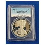 LOT 1501 1986S PR70 SILVER CAMEO EAGLE