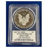 LOT 1523 2017W PR70 SILVER CAMEO EAGLE
